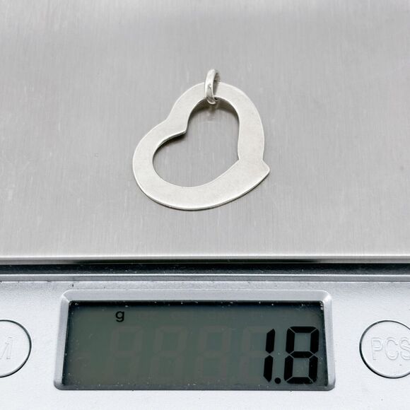 Open Heart Pendant | Vintage Sterling Silver 925 - Picture 5 of 5